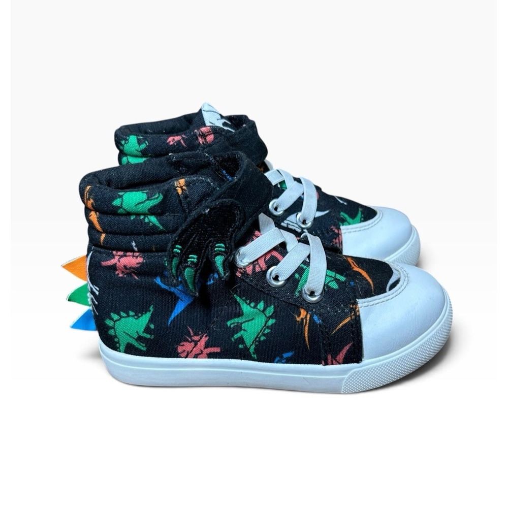 FabKids Kids Dino Dino Black High Top Sneakers Shoes Boy Dinosaurs Toddler Sz 8
